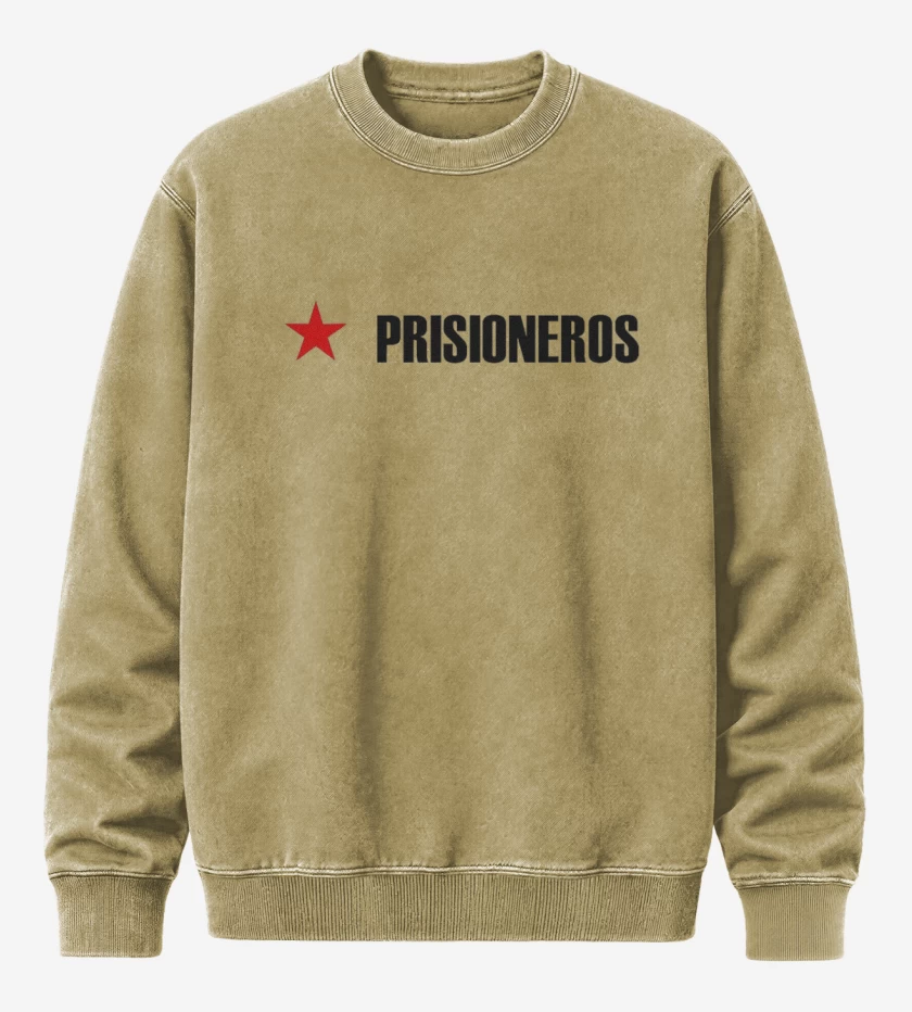 Poleron Polo Acid Wash Beige de Prisionero