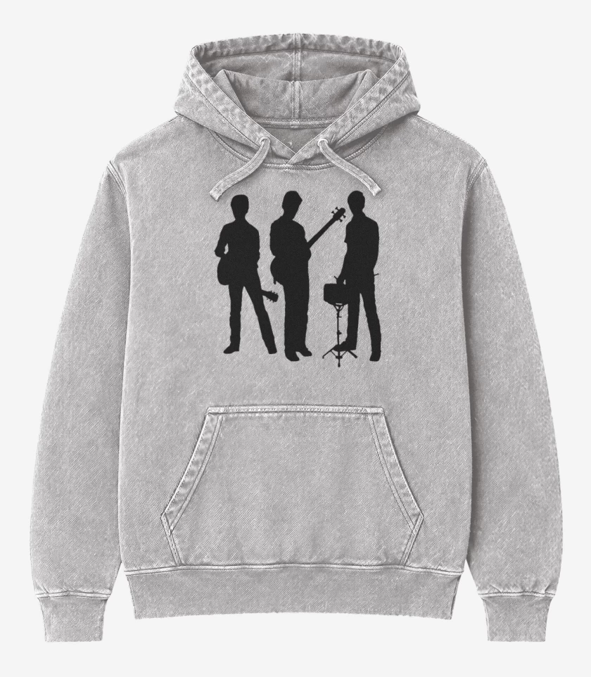 Poleron Canguro Acid Wash Gris Melange de Prisionero 2