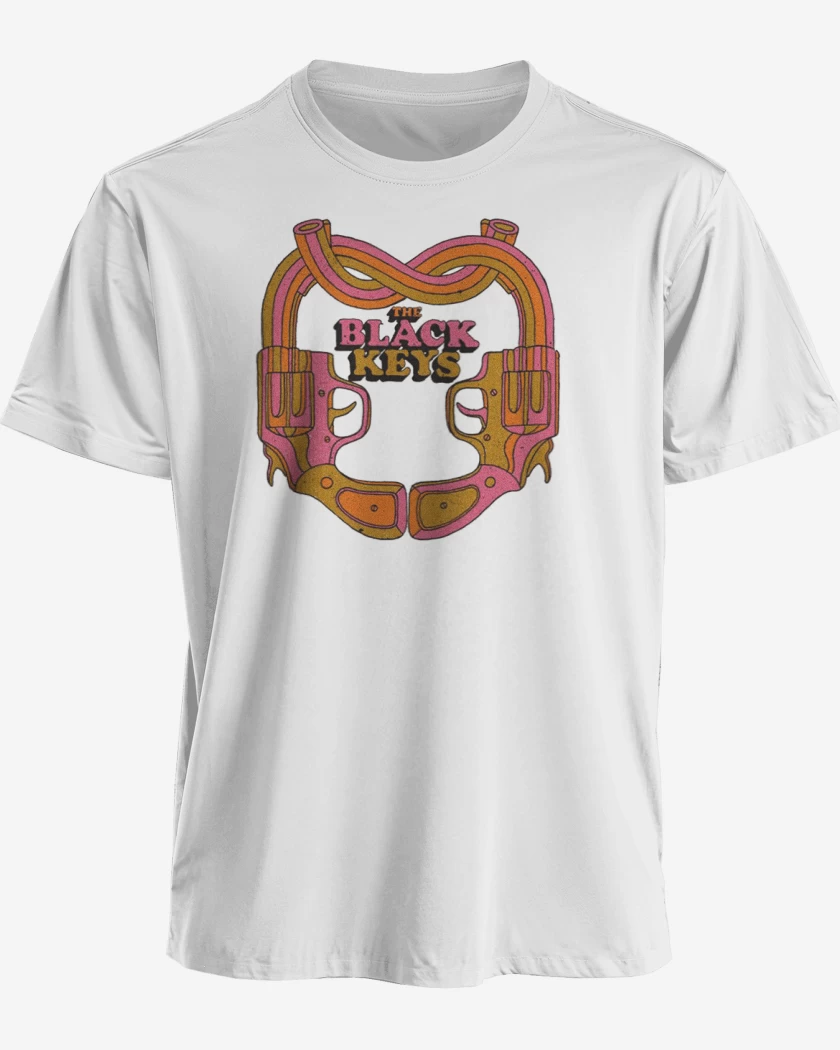 Polera premium Blanco de The black keys guns