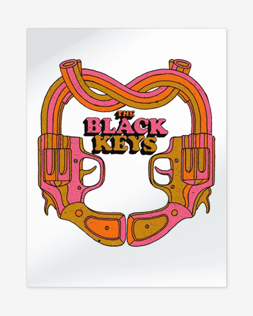 Print metalico Blanco de The black keys guns