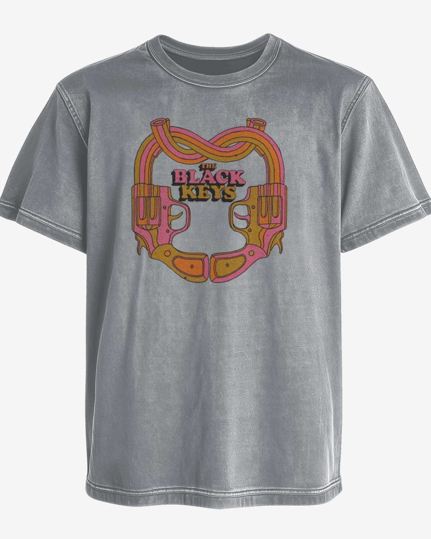 Polera desgastada Gris Melange de The black keys guns