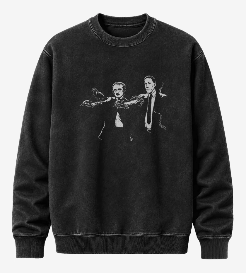 Poleron Polo Acid Wash Negro de LovecraftPoe fiction