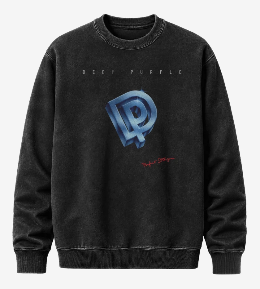 Poleron Polo Acid Wash Negro de Deep purple perfect stranger