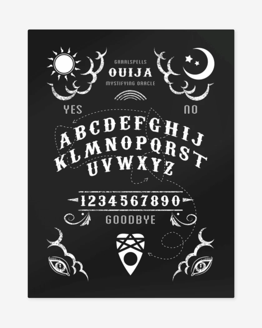 Print metalico Negro de Ouija
