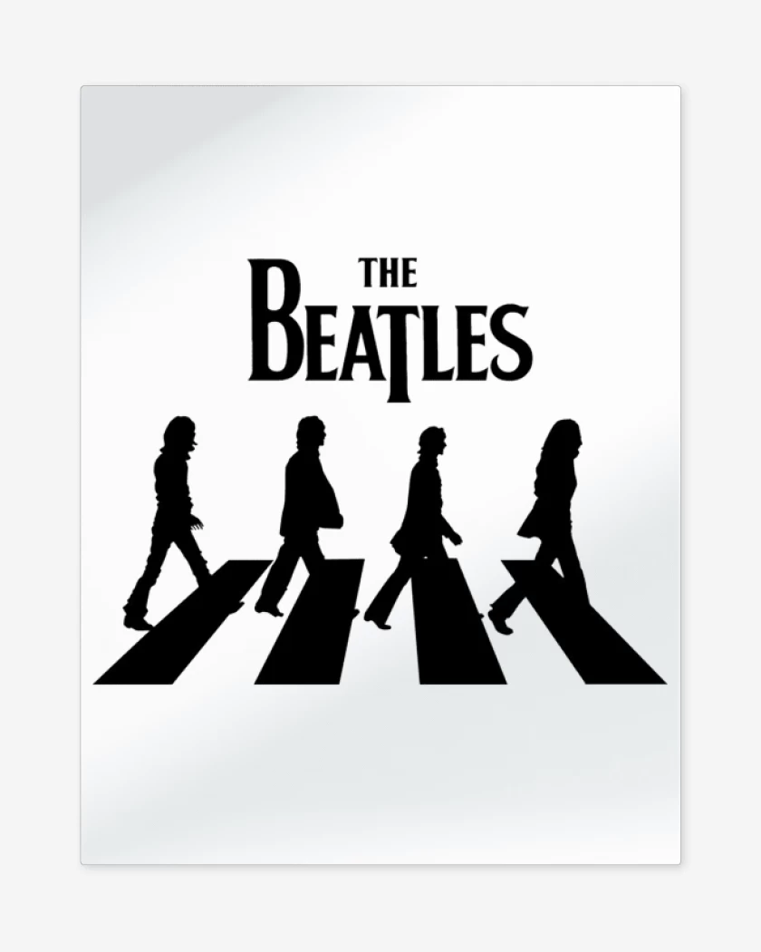 Print metalico Blanco de The beatles abbey road