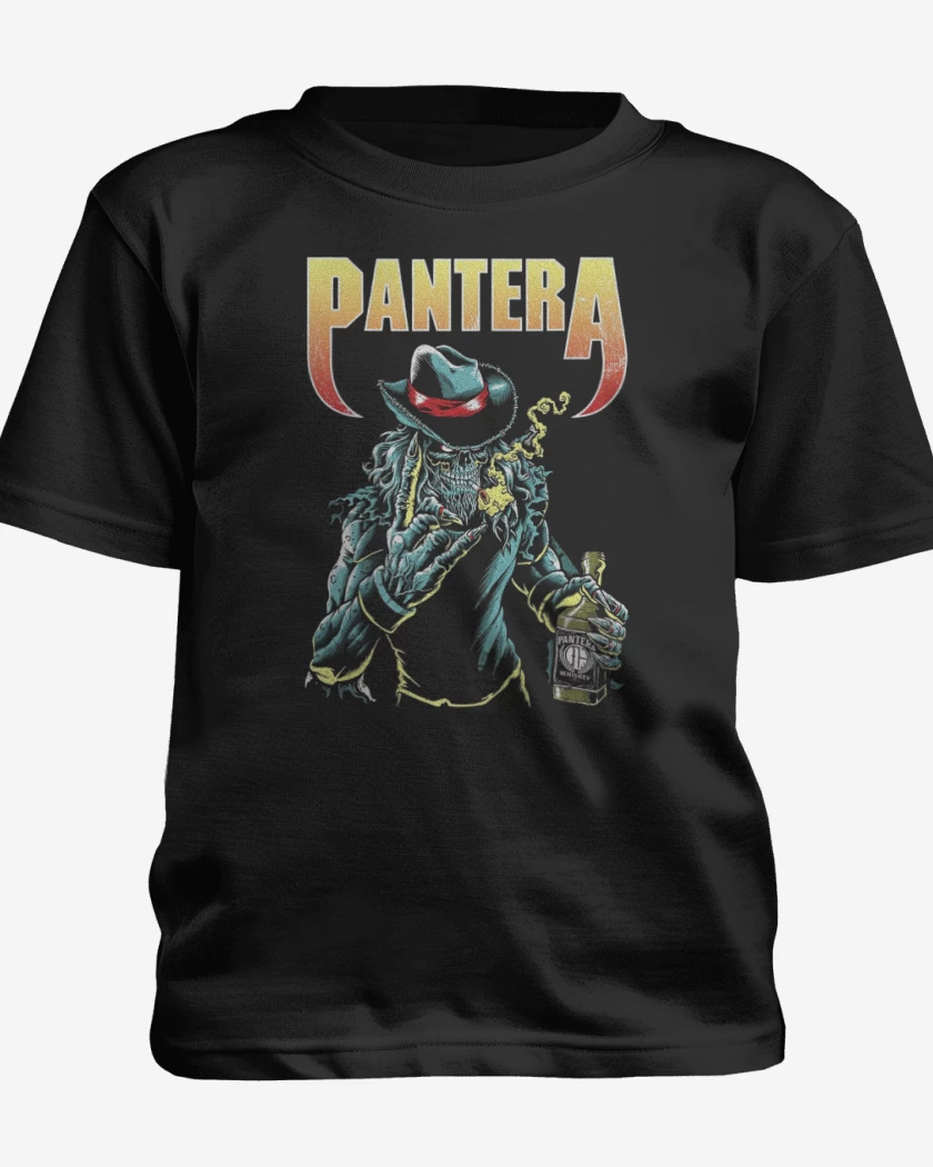 Polera de niño Negro de Pantera skull