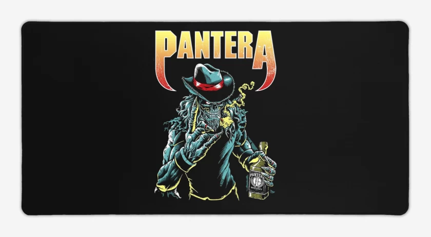 Mouse pad Gamer Negro de Pantera skull