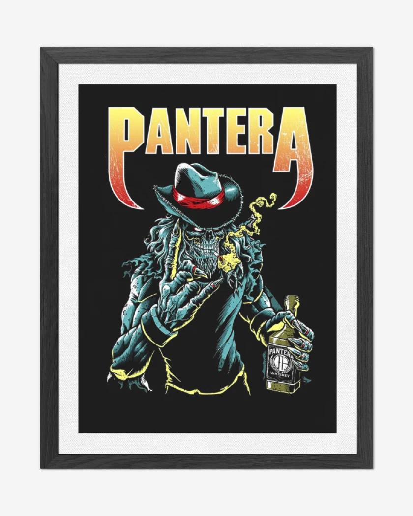 Cuadro decorativo Negro de Pantera skull