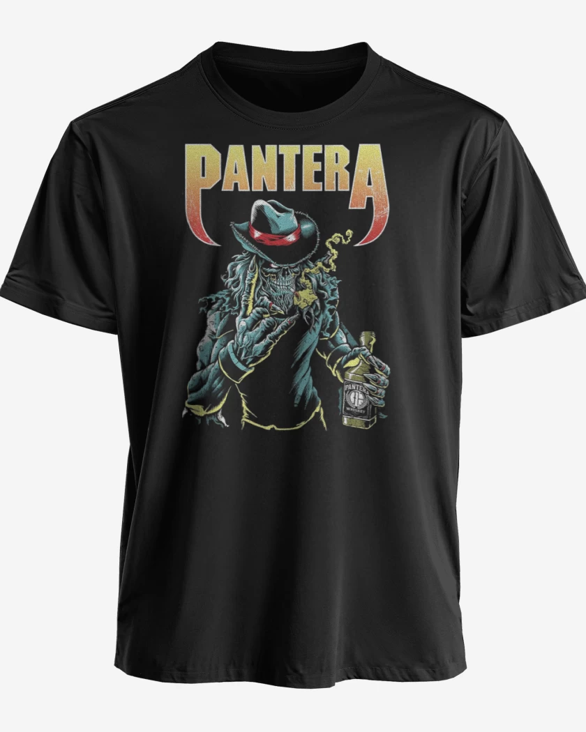 Polera premium Negro de Pantera skull