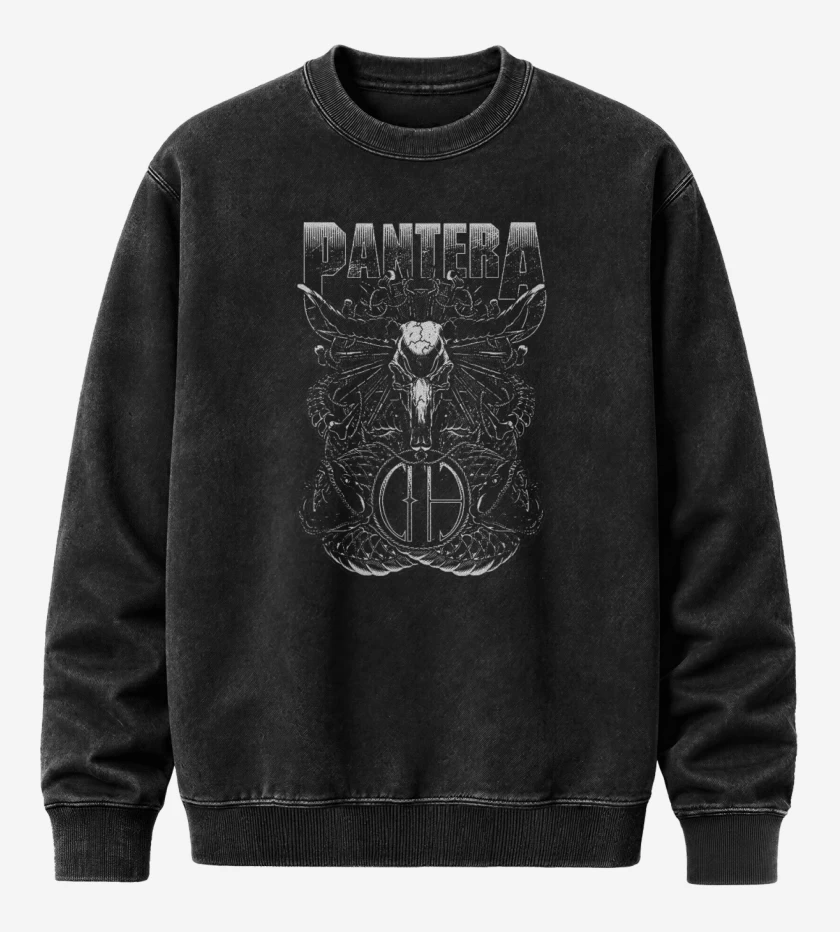 Poleron Polo Acid Wash Negro de Pantera CFH