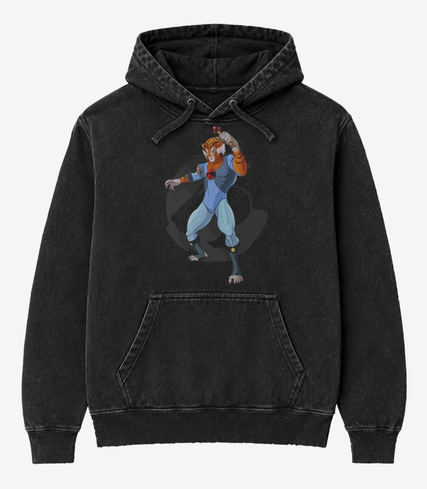 Poleron Canguro Acid Wash Negro de Thundercats 1