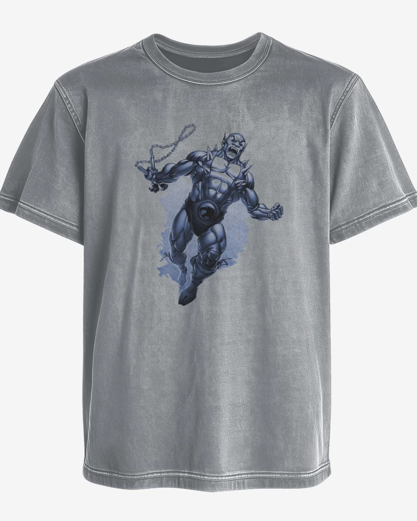 Polera desgastada Gris Melange de Personaje Gatuno