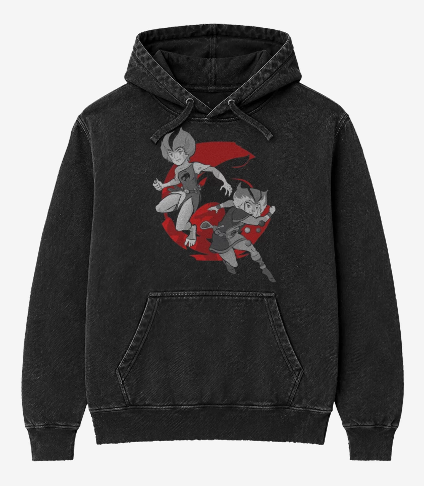 Poleron Canguro Acid Wash Negro de Thundercats 4