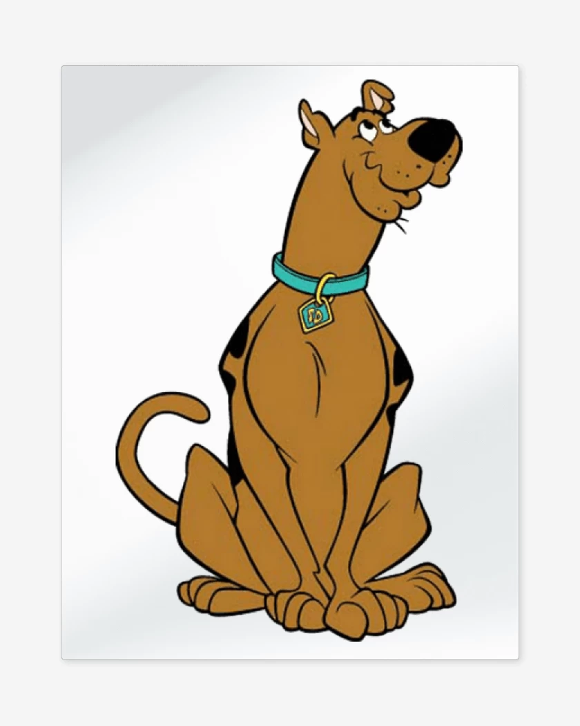 Print metalico Blanco de scooby doo