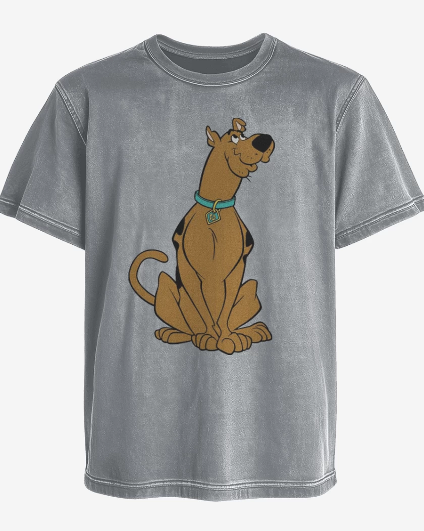 Polera desgastada Gris Melange de scooby doo