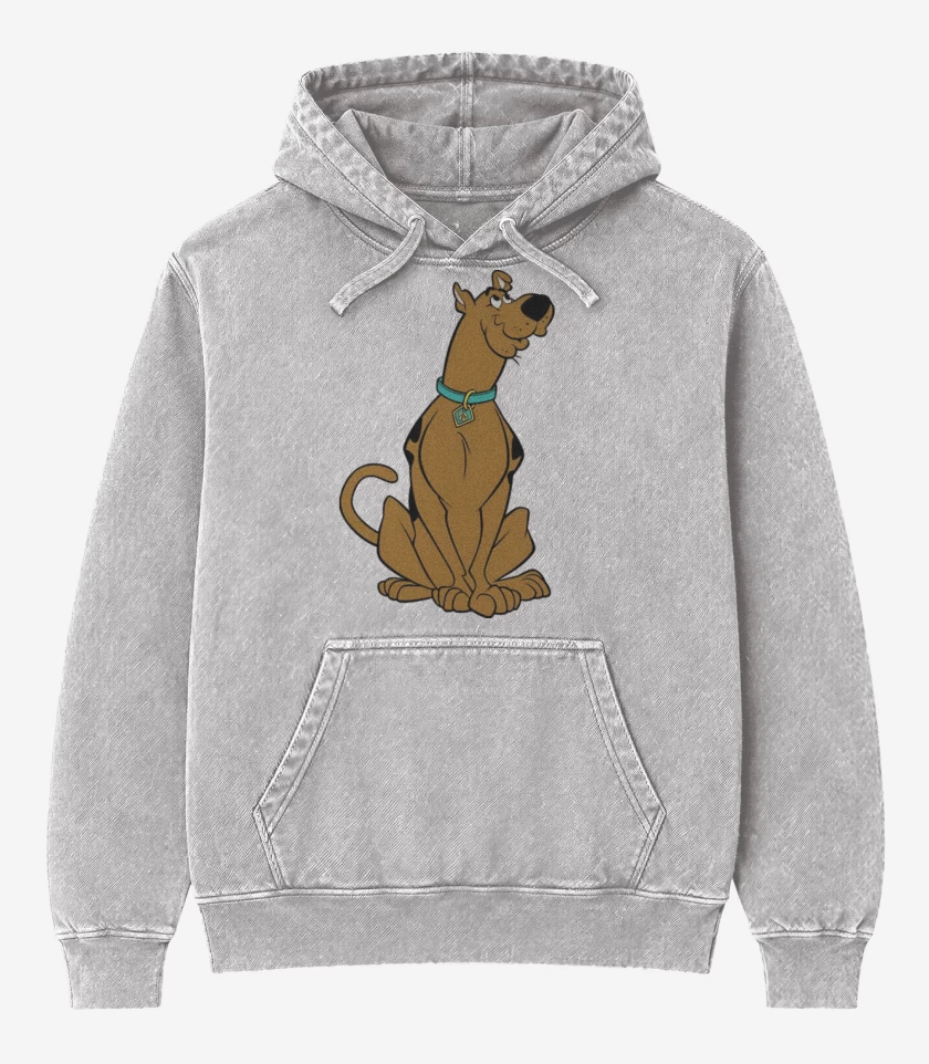 Poleron Canguro Acid Wash Gris Melange de scooby doo