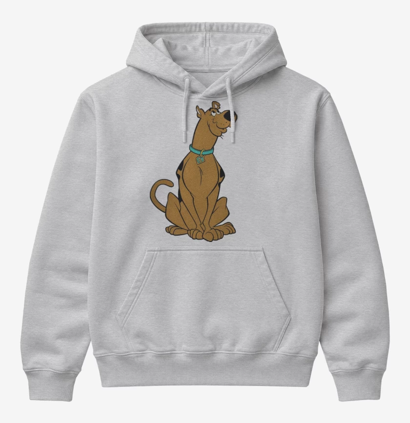 Poleron Canguro básico Gris Melange de scooby doo