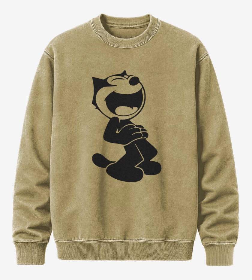 Poleron Polo Acid Wash Beige de Gato felix 