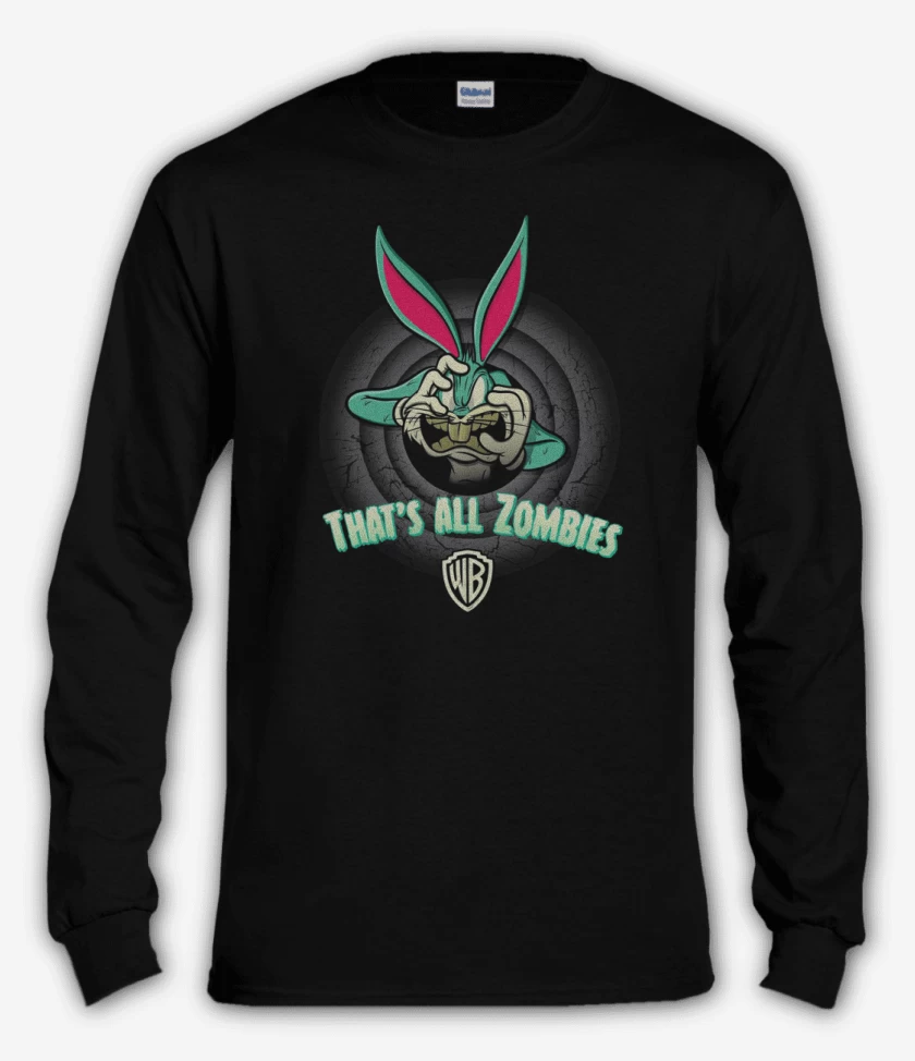 Polera manga larga Negro de Tunes zombie
