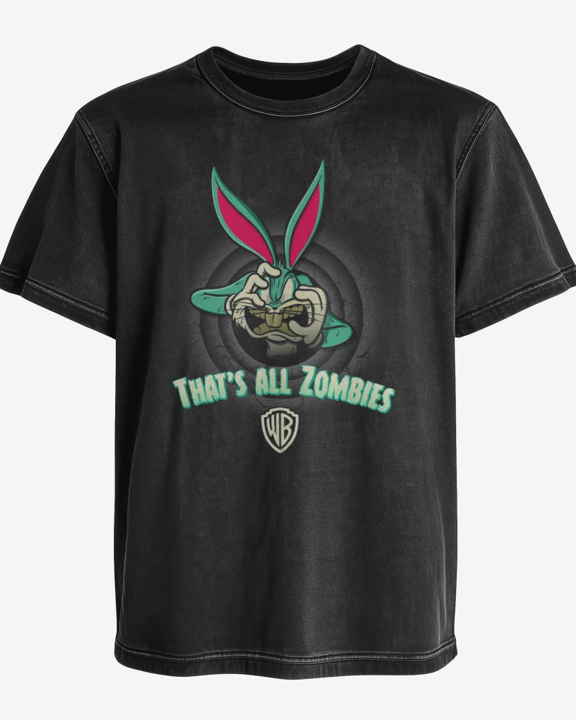 Polera desgastada Negro de Tunes zombie