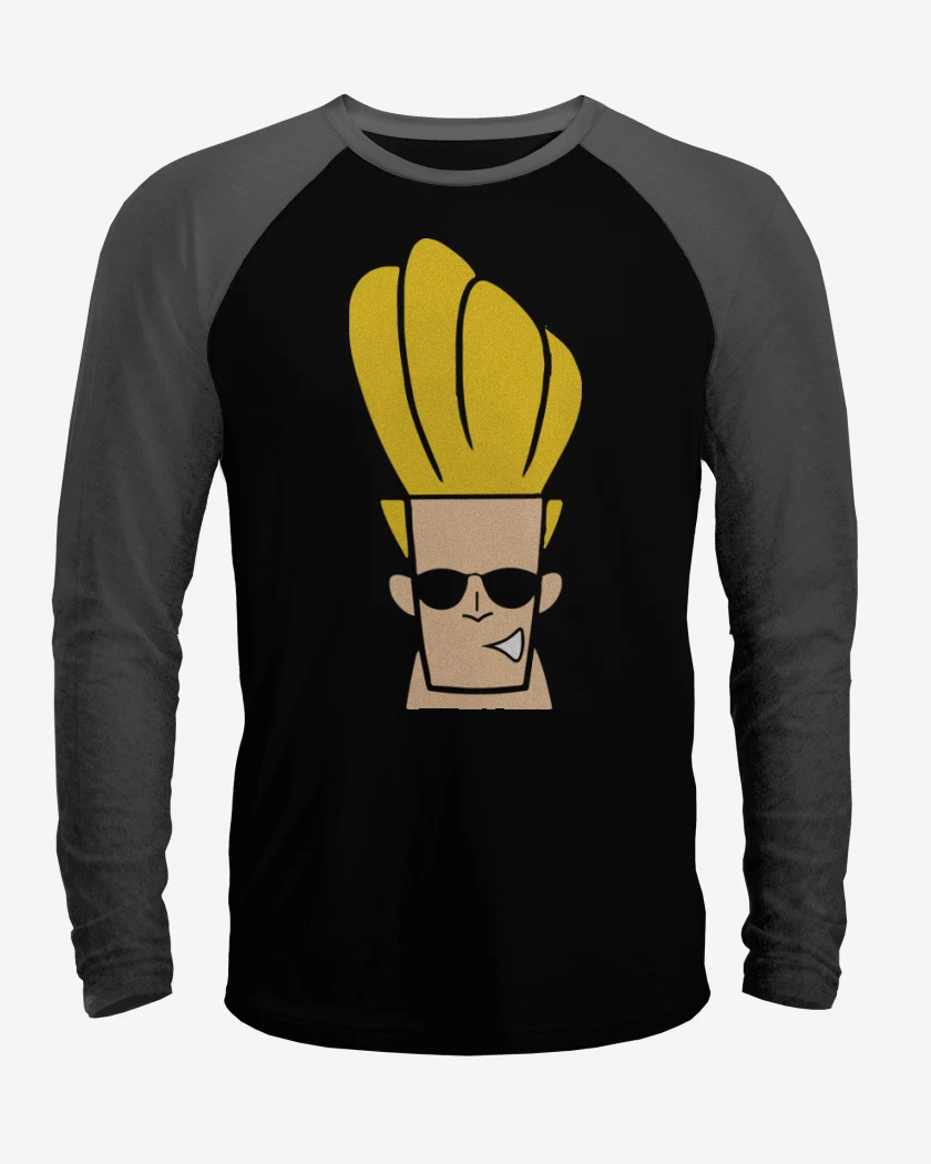 Polera Raglan Negro / Negro Heather de Jhonny Bravo