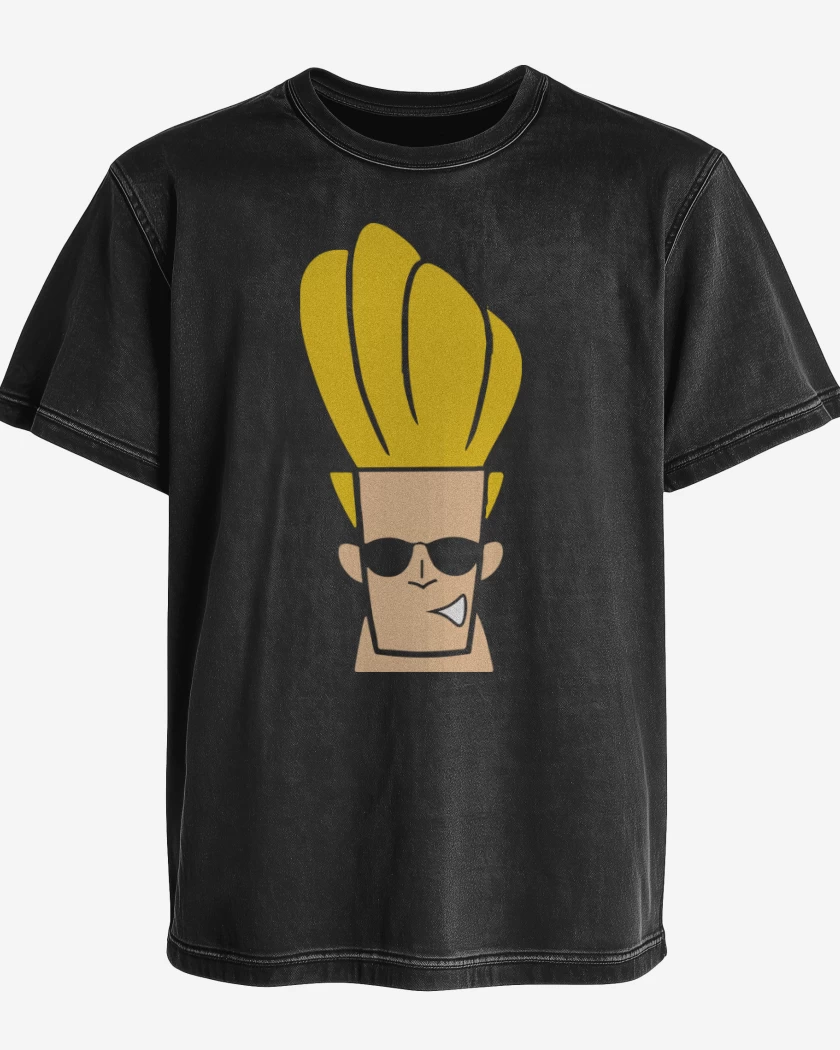 Polera desgastada Negro de Jhonny Bravo