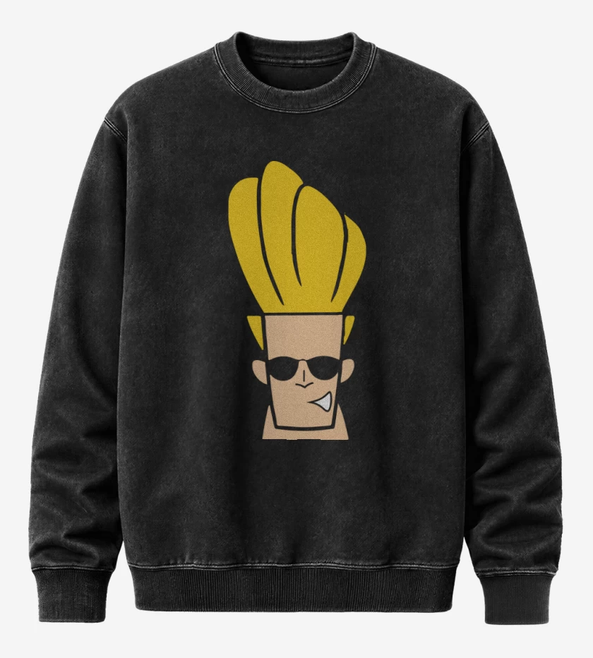 Poleron Polo Acid Wash Negro de Jhonny Bravo