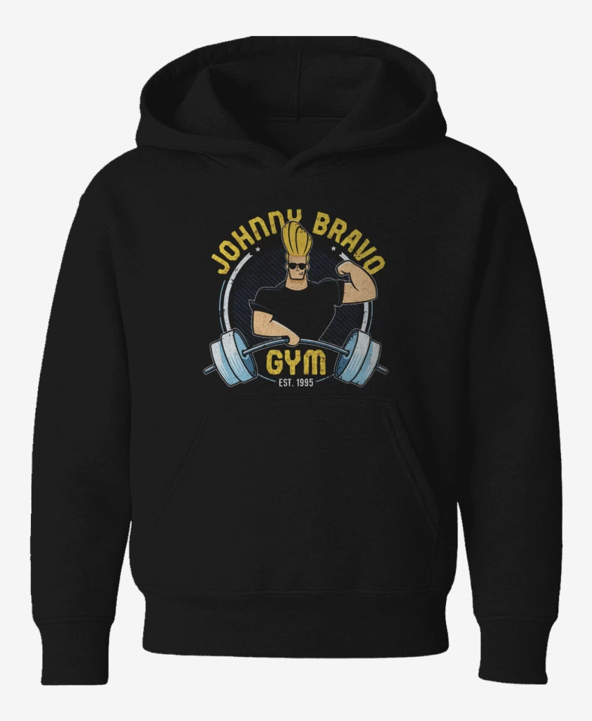 Poleron de niño Negro de Johnny Bravo gym