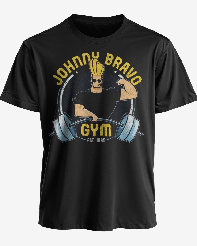 Polera premium Negro de Johnny Bravo gym