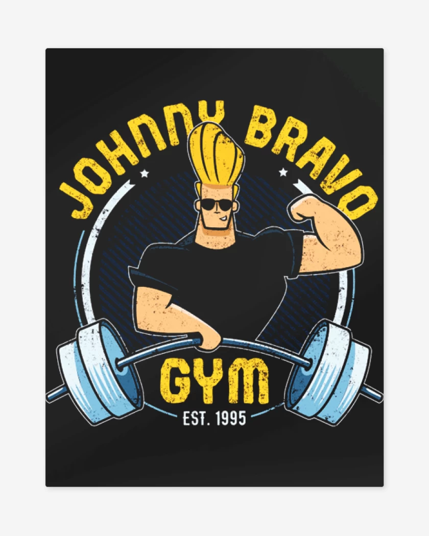 Print metalico Negro de Johnny Bravo gym