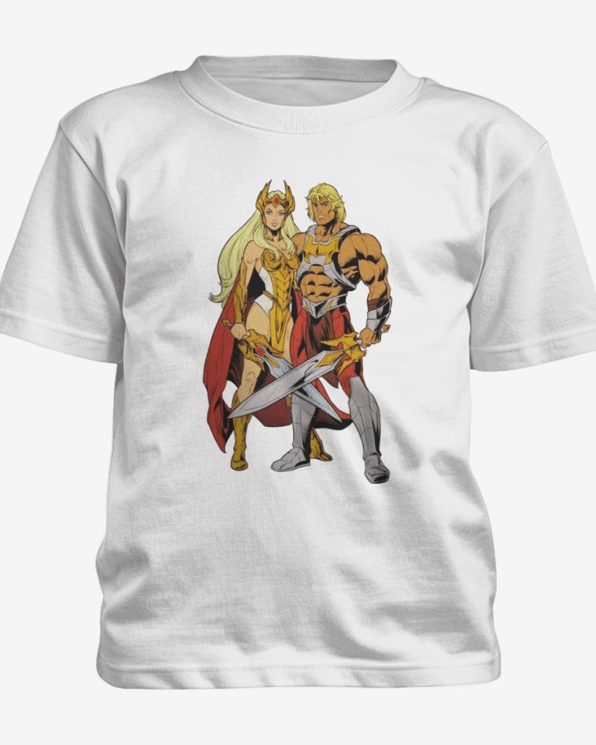 Polera de niño Blanco de She Ra y He Man