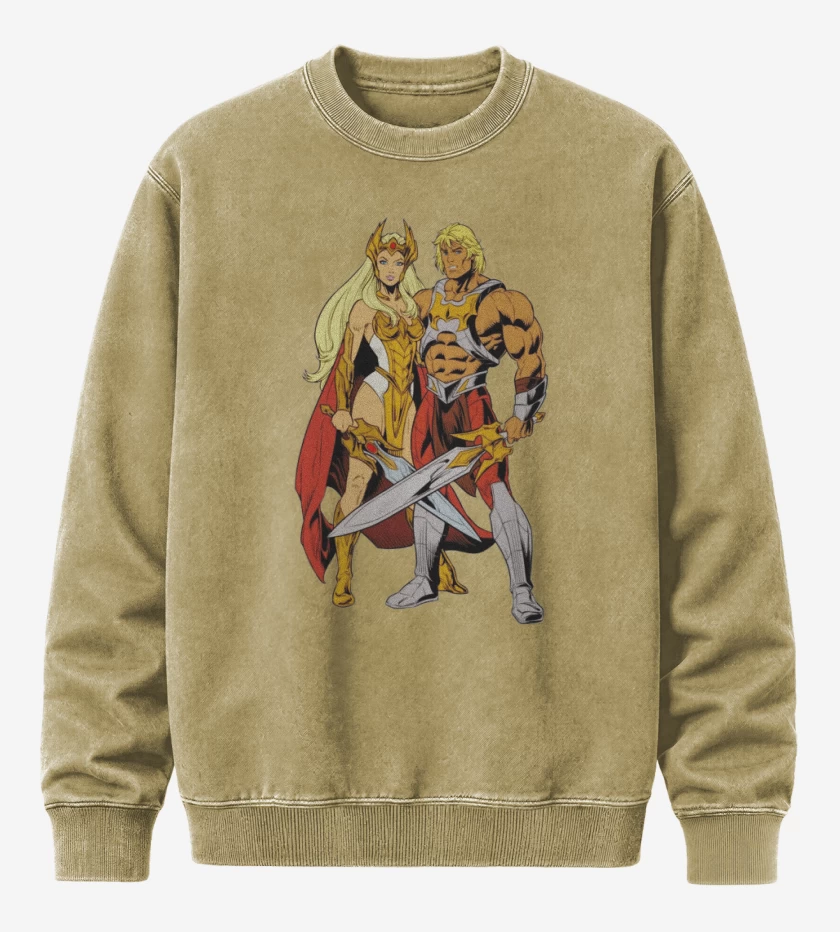 Poleron Polo Acid Wash Beige de She Ra y He Man