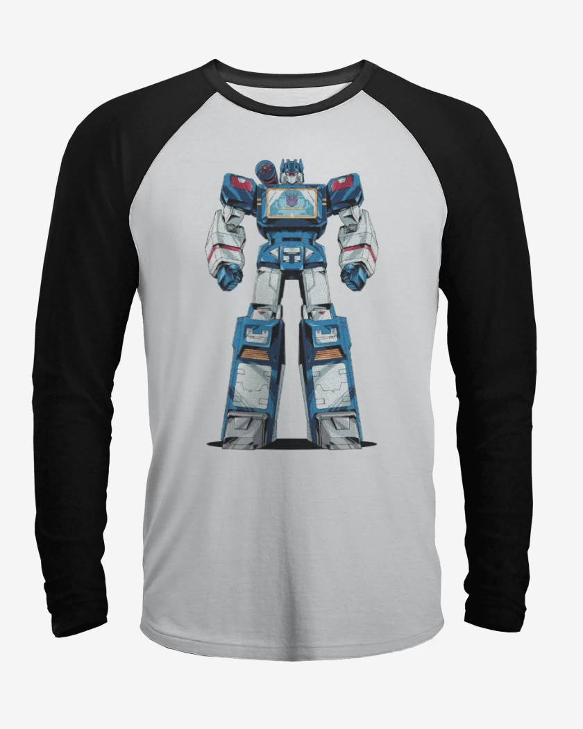 Polera Raglan Blanco / Negro de Transformer soundwave