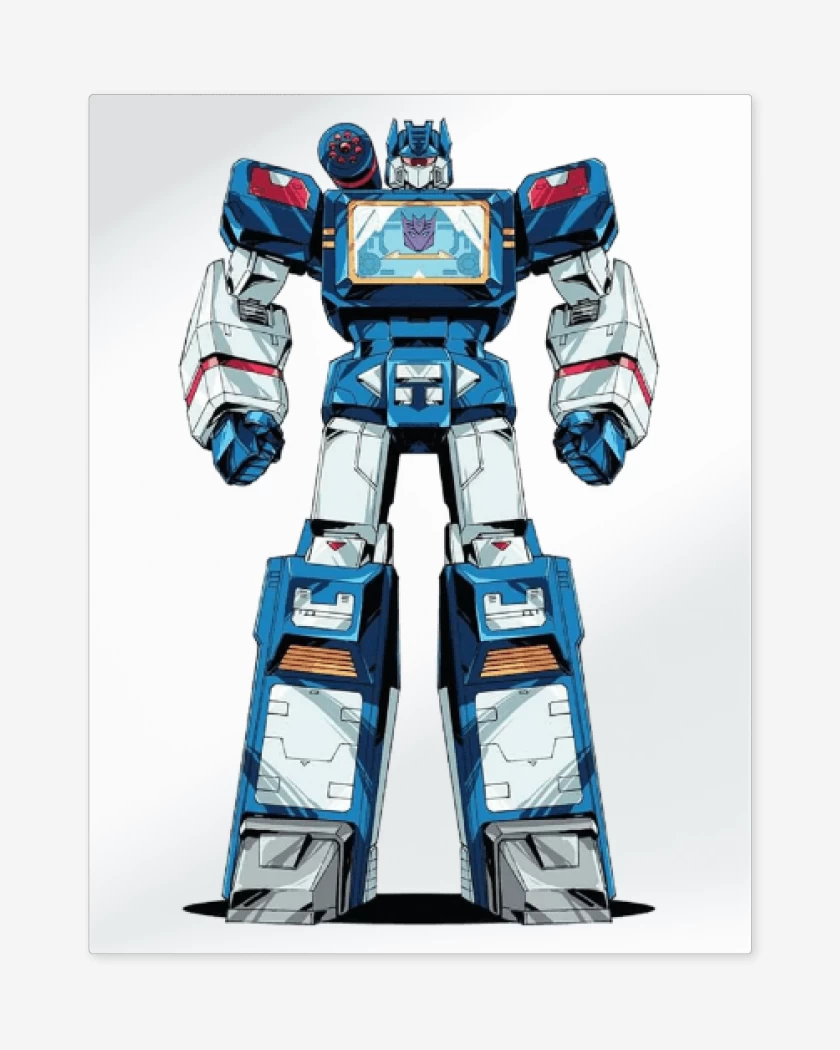 Print metalico Blanco de Transformer soundwave