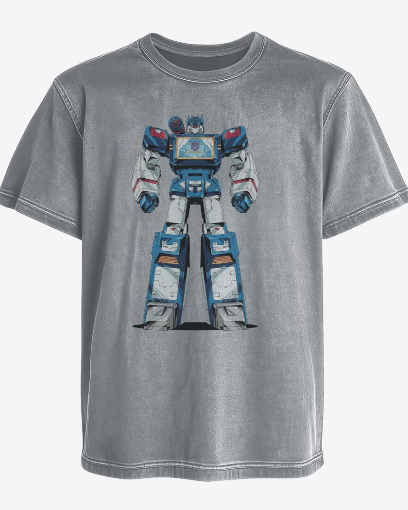 Polera desgastada Gris Melange de Transformer soundwave