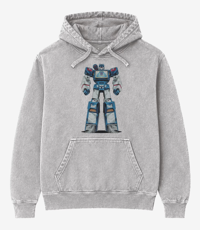 Poleron Canguro Acid Wash Gris Melange de Transformer soundwave