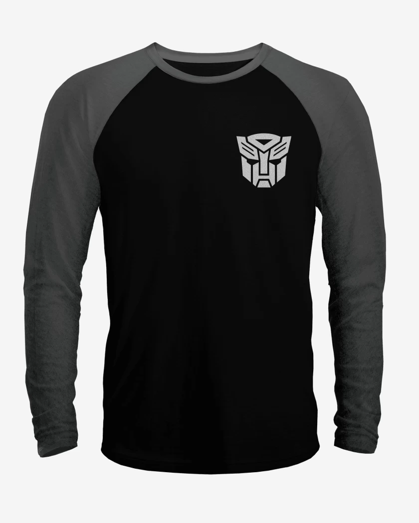 Polera Raglan Negro / Negro Heather de Transformer bolsillo