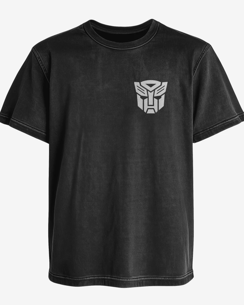 Polera desgastada Negro de Transformer bolsillo