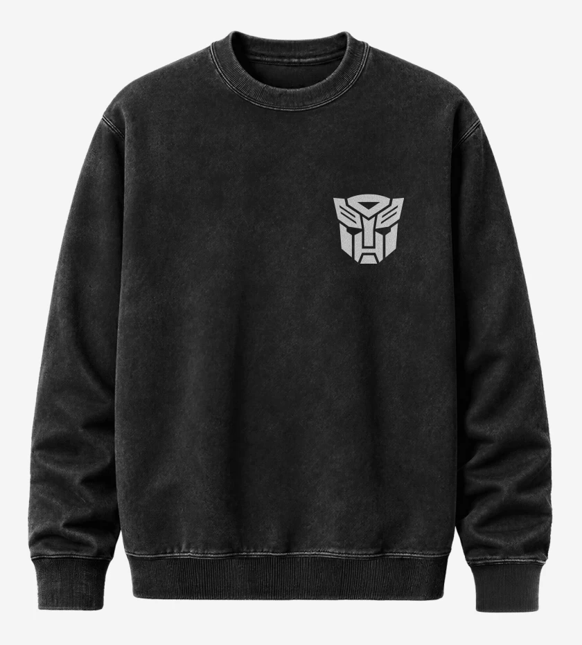 Poleron Polo Acid Wash Negro de Transformer bolsillo
