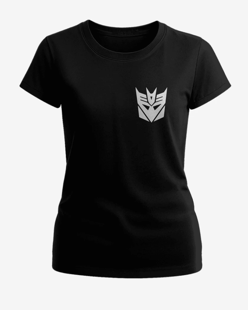 Polera de Mujer Negro de Decepticons bolsillo