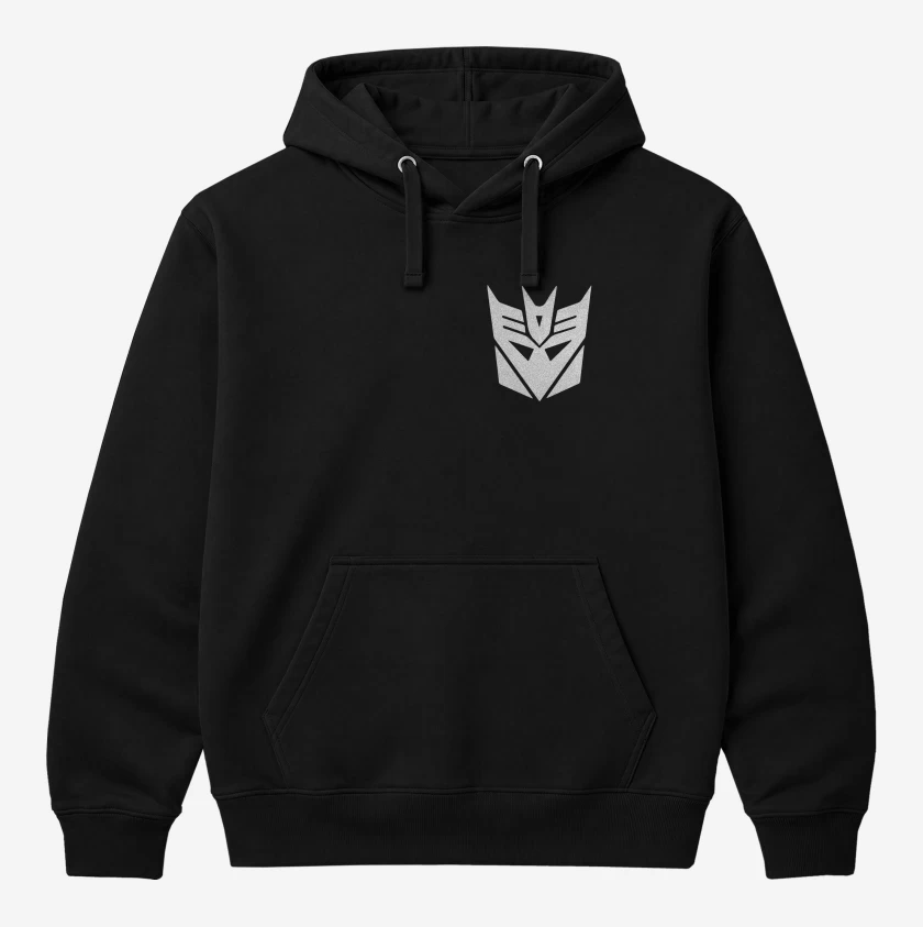 Polerón Canguro Negro de Decepticons bolsillo