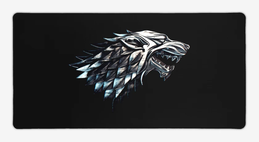 Mouse pad Gamer Negro de Lobo metalico