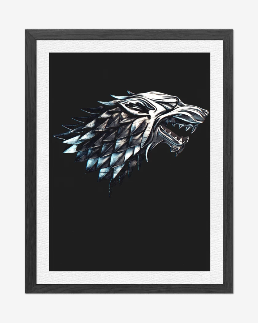 Cuadro decorativo Negro de Lobo metalico