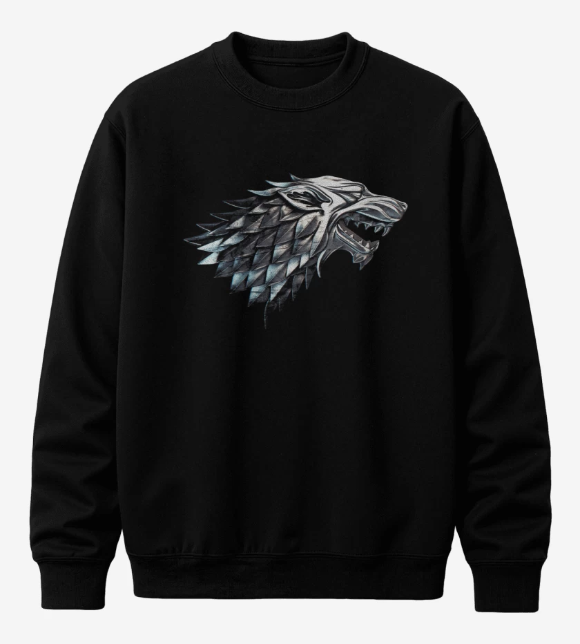 Poleron polo Negro de Lobo metalico