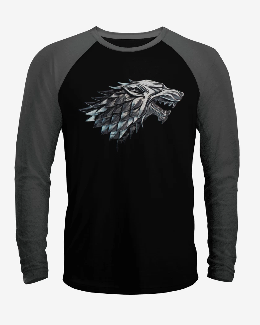 Polera Raglan Lobo metalico
