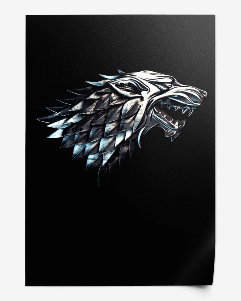 Print Negro de Lobo metalico