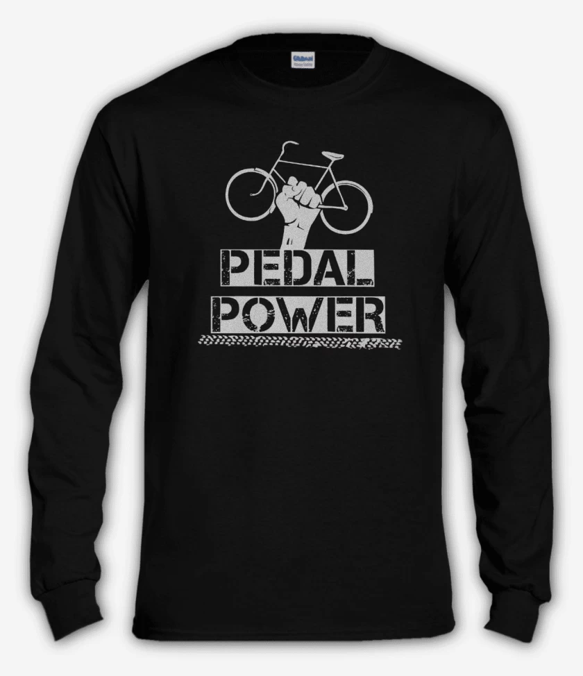 Polera manga larga Negro de Pedal power