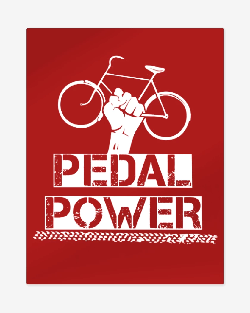 Print metalico Rojo de Pedal power