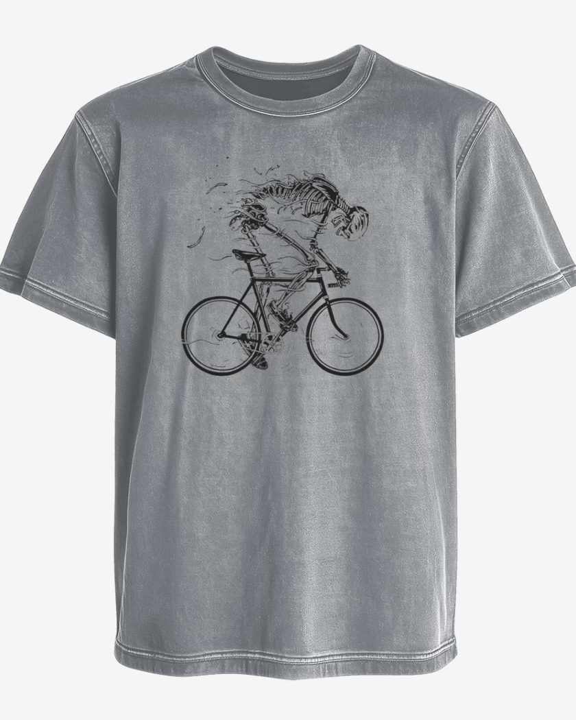 Polera desgastada Gris Melange de Skull speed