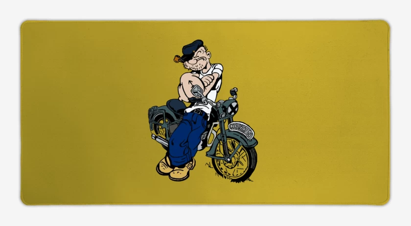 Mouse pad Gamer Amarillo de Popeye biker